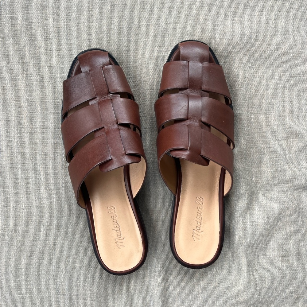 Madewell Fisherman Mule. Size 9. Apple Butter (color)